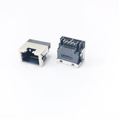 Magnetic 1000 Base T RJ45 Modular Jack Featuring Top Entry Orientation and TIA EIA 568 B Compliance for Network Cabling